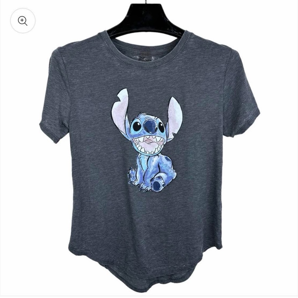 Gray Women’s T-Shirt with Stitch Character Design